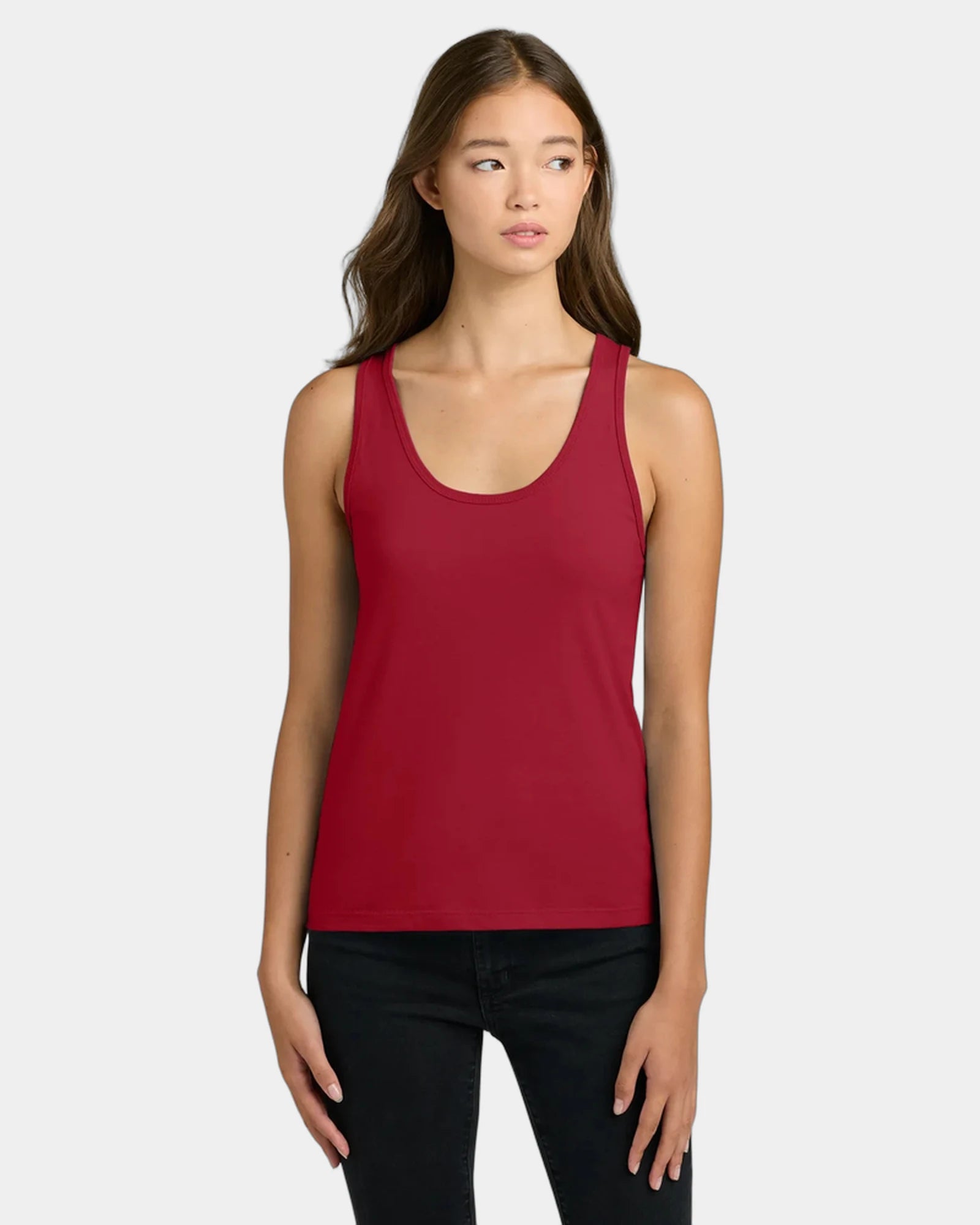 Custom cotton women's tank top side-seamed fit - Red