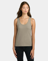 Custom cotton women's tank top side-seamed fit - Tan