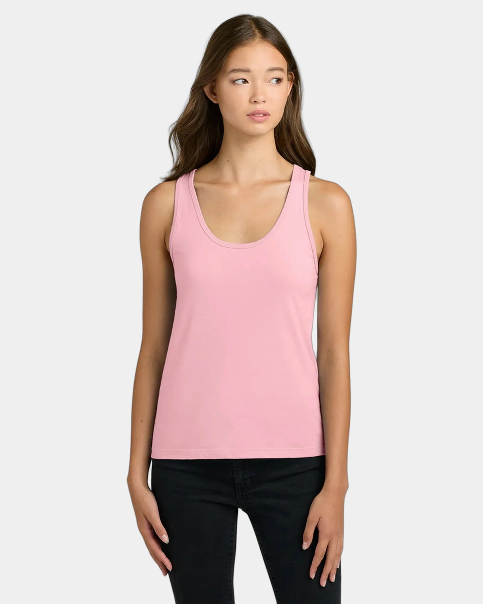 Custom cotton women's tank top side-seamed fit - Light Pink