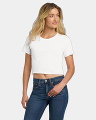 Custom poly-cotton women's cropped festival tee - White