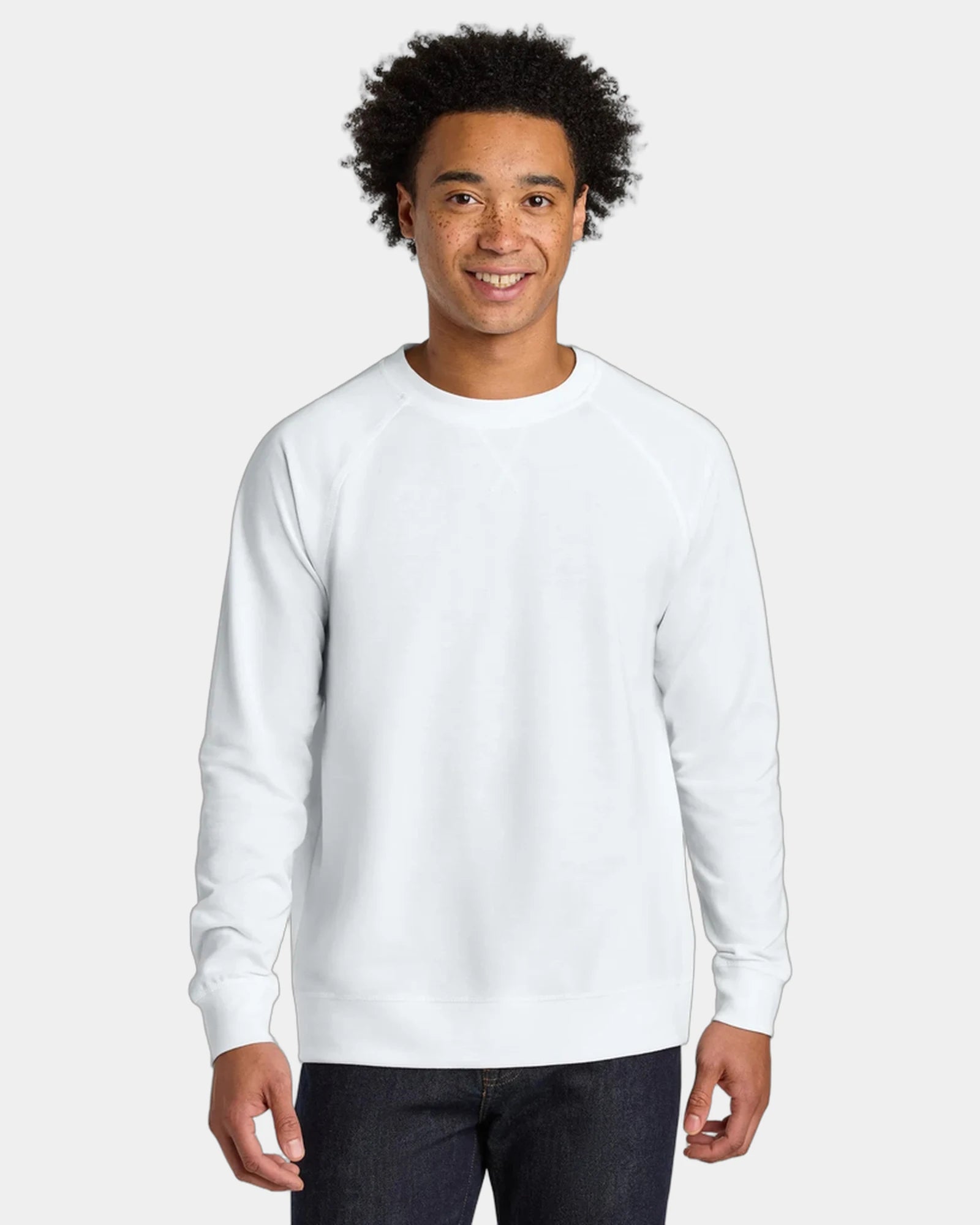 Custom French terry raglan sweatshirt for teams - White