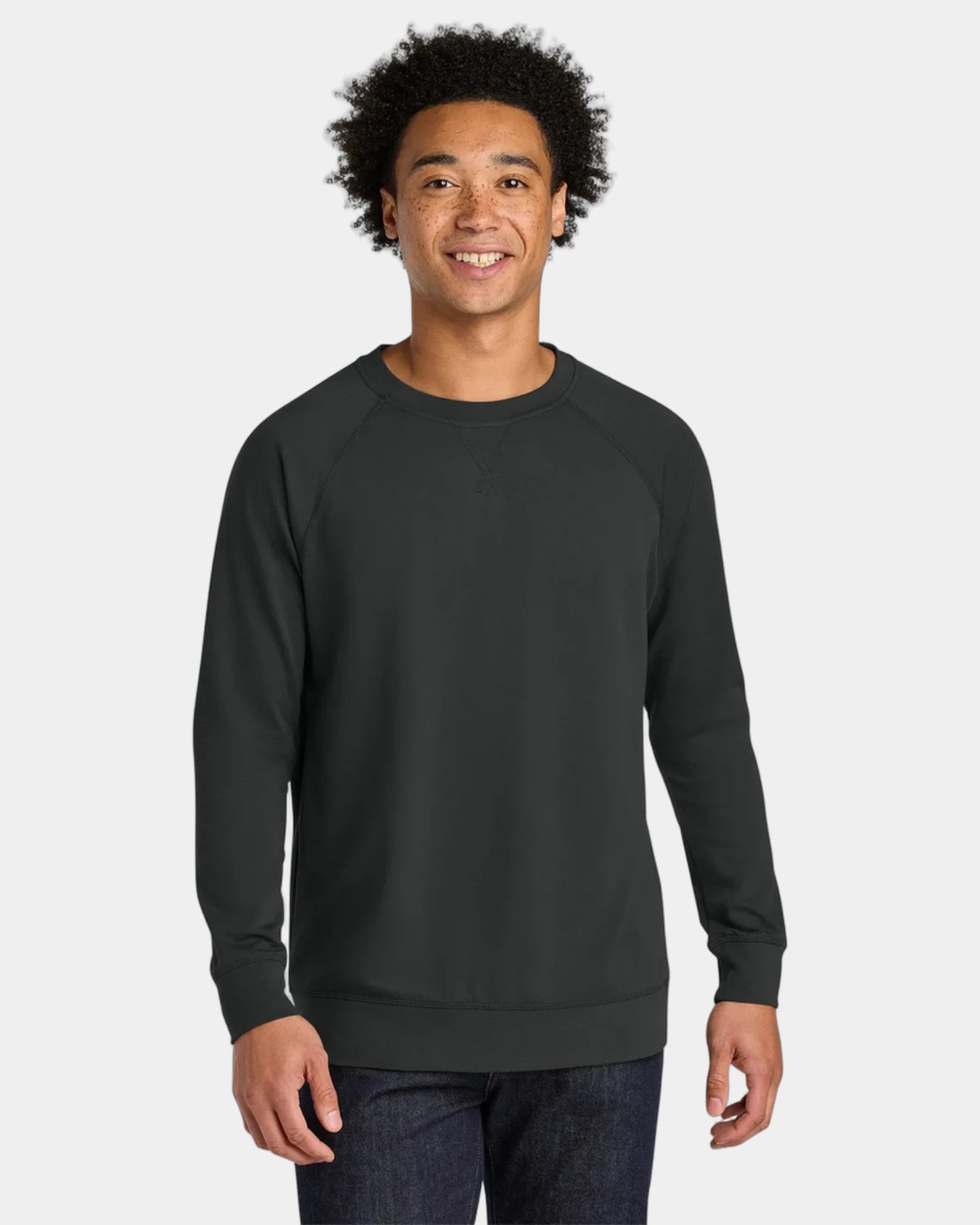 Custom French terry raglan sweatshirt for teams - Graphite Black