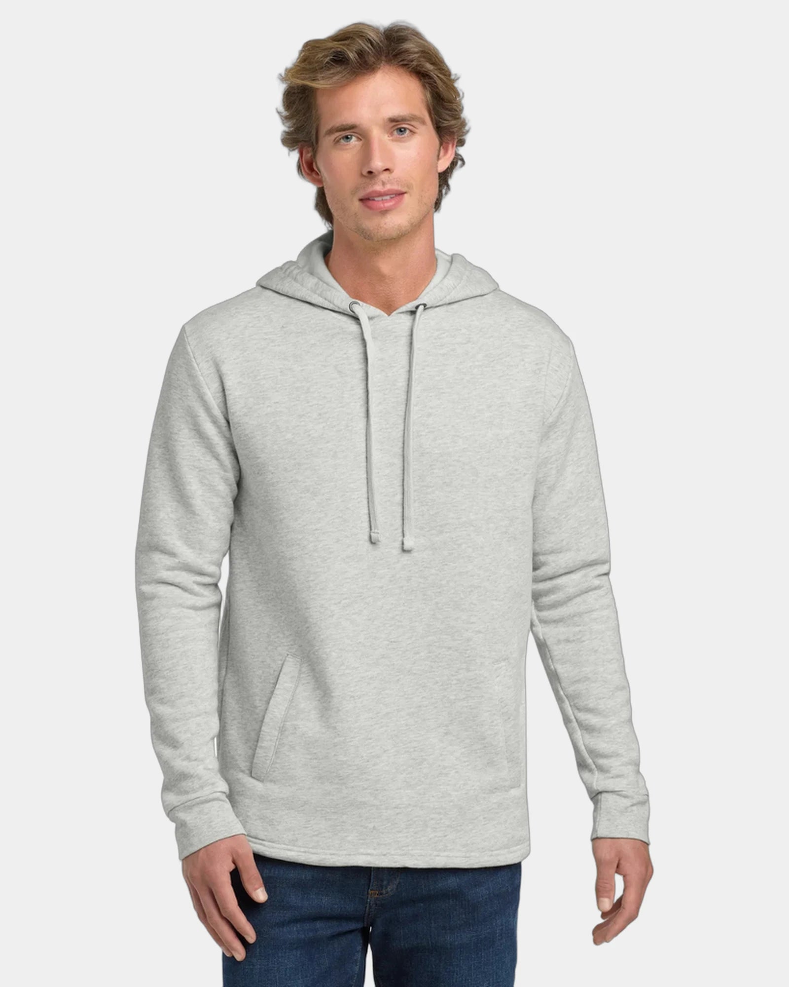 Custom pullover hoodie Malibu cotton-blend fleece - Oatmeal