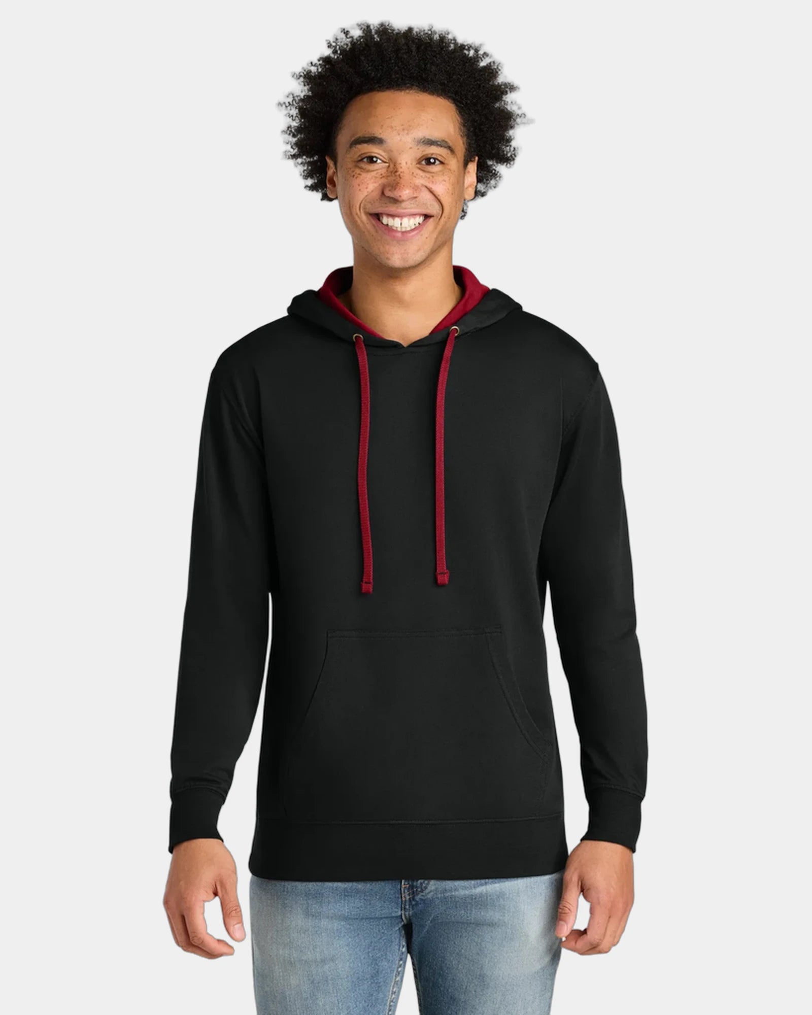 Custom French terry fleece Laguna hoodie for teams - Black/ Red