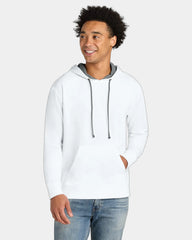 Custom French terry fleece Laguna hoodie for teams - White/ Heather Gray