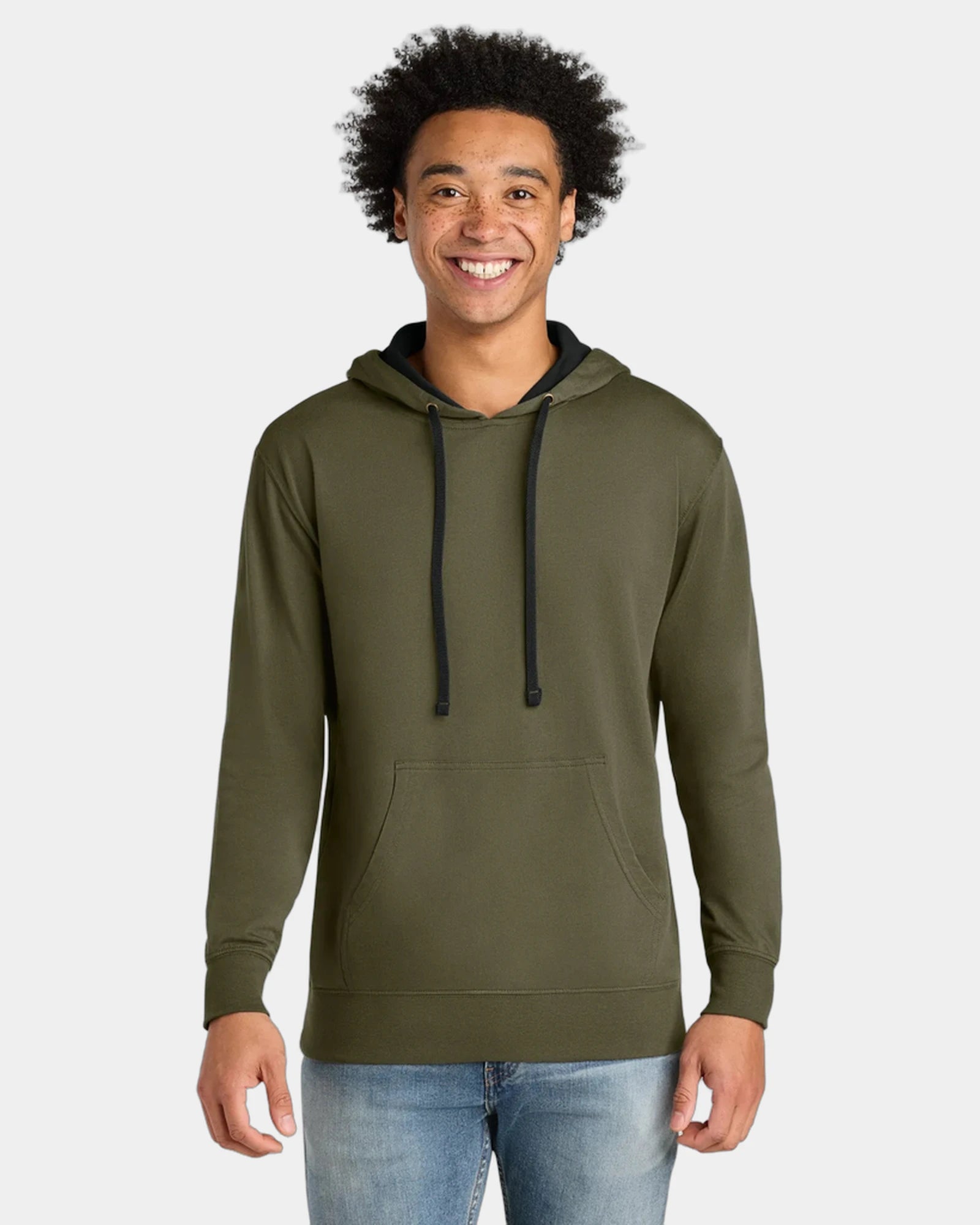 Custom French terry fleece Laguna hoodie for teams - Military Green/ Black