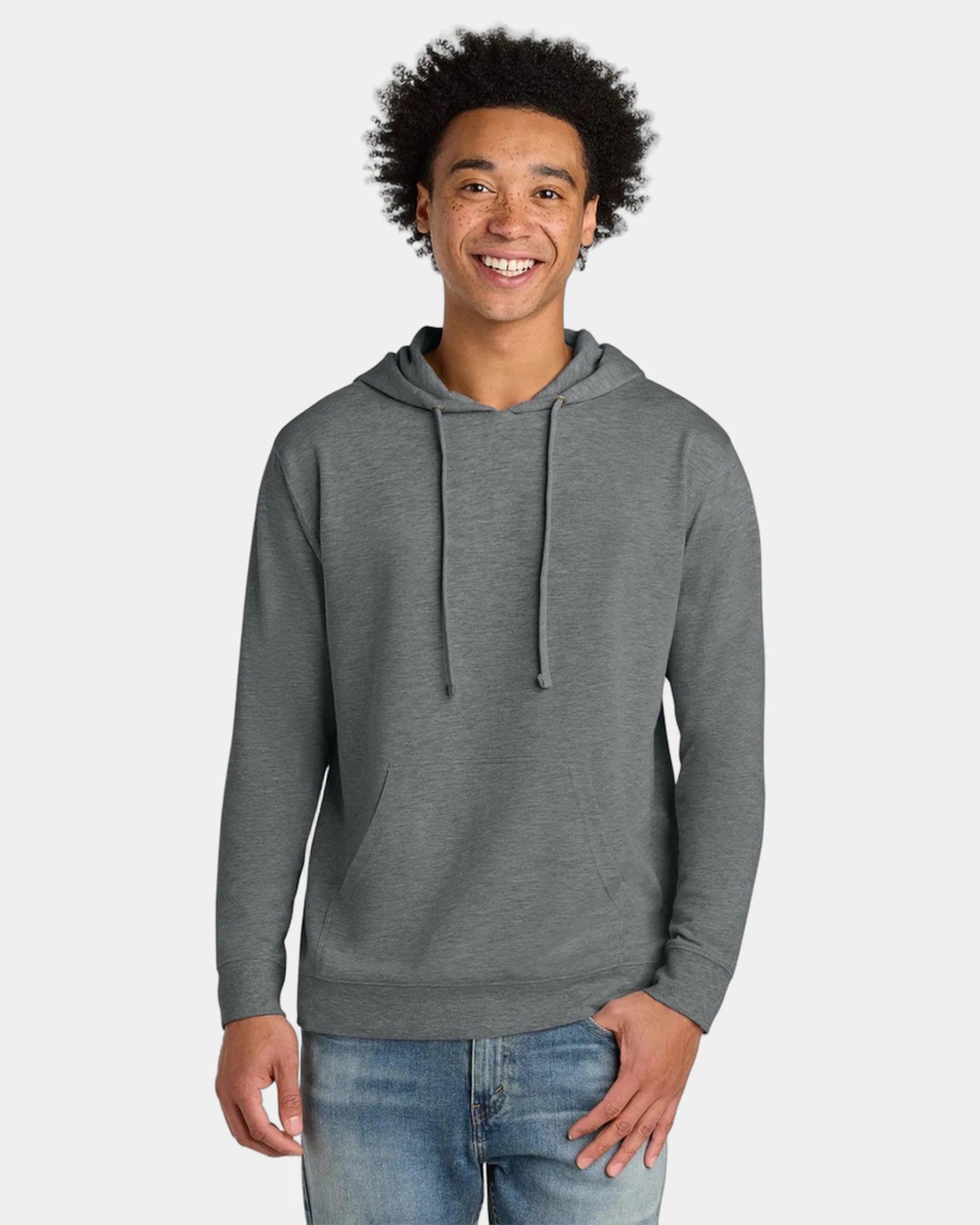Custom French terry fleece Laguna hoodie for teams - Heather Gray/ Heather Gray