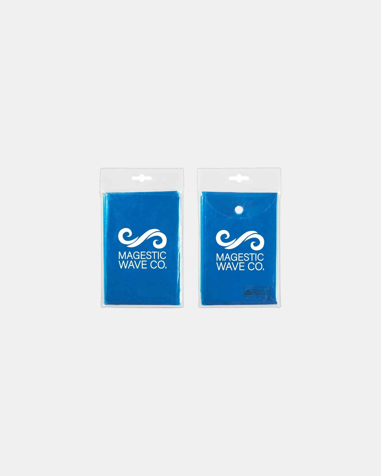 Promotional PE plastic rain poncho with carry pouch - Blue