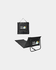 Custom polyester beach chair with zipper pocket - Black