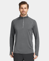 Custom stretch 1/4-zip pullover with zoned ventilation - Gear Grey