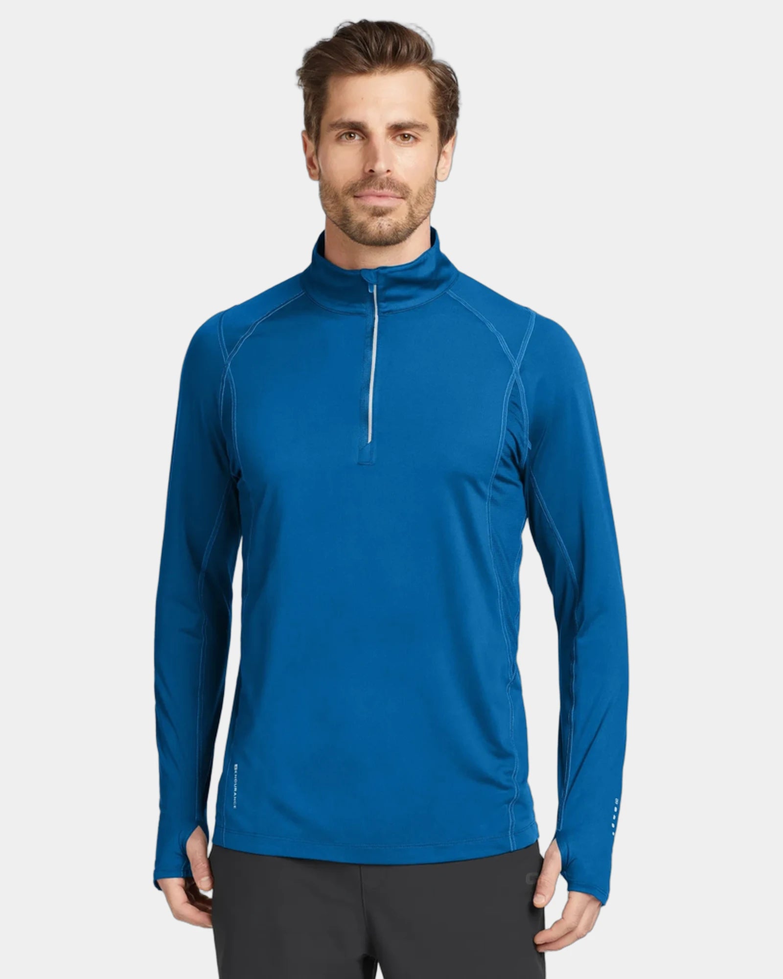Custom stretch 1/4-zip pullover with zoned ventilation - Electric Blue