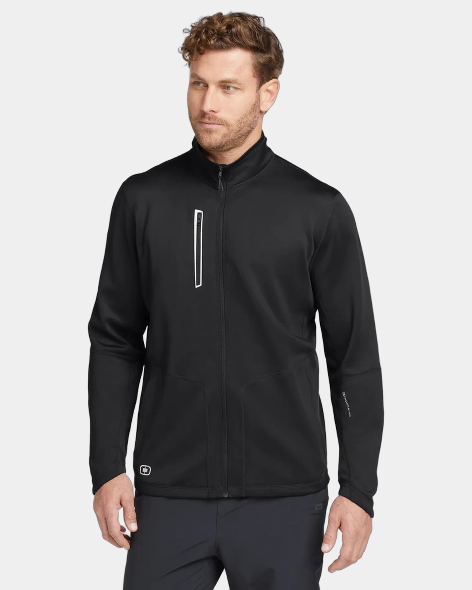 Custom stretch full-zip jacket with reflective details - Blacktop