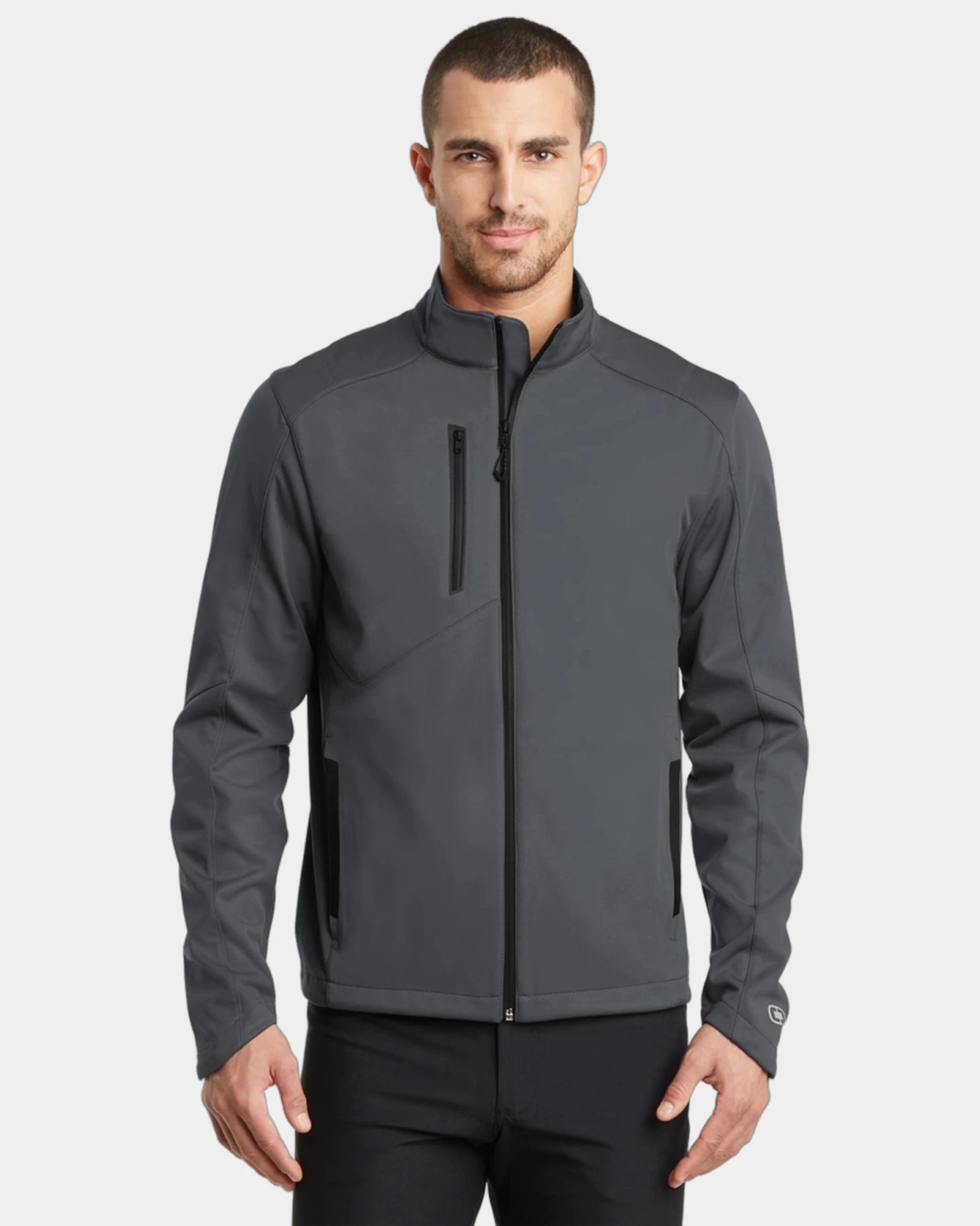 Custom water-resistant soft shell jacket windbreaker - Gear Grey
