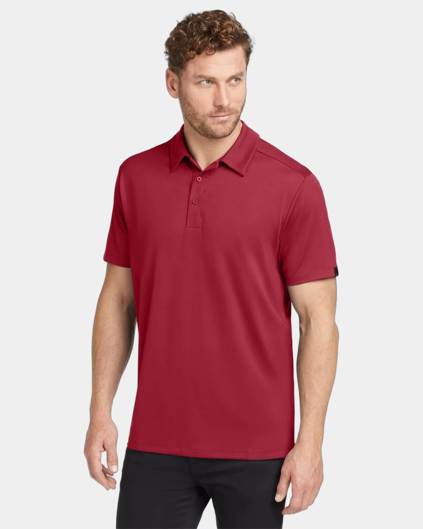 Custom polyester polo with moisture-wicking technology - Signal Red