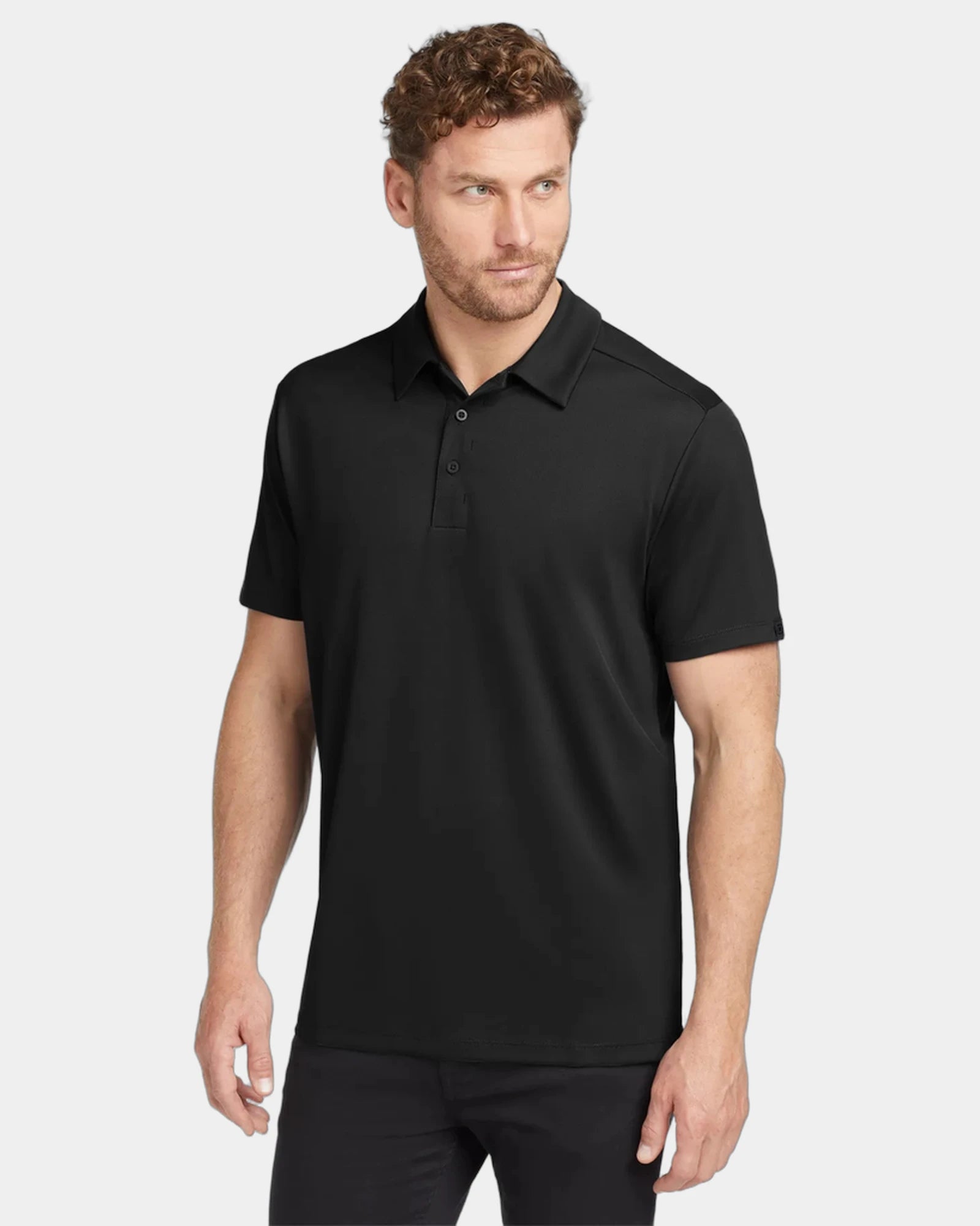 Custom polyester polo with moisture-wicking technology - Blacktop