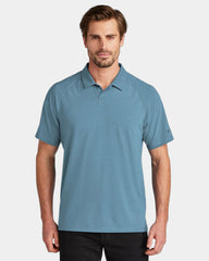 Custom wicking polo with UPF 30 sun protection - Blue Mist