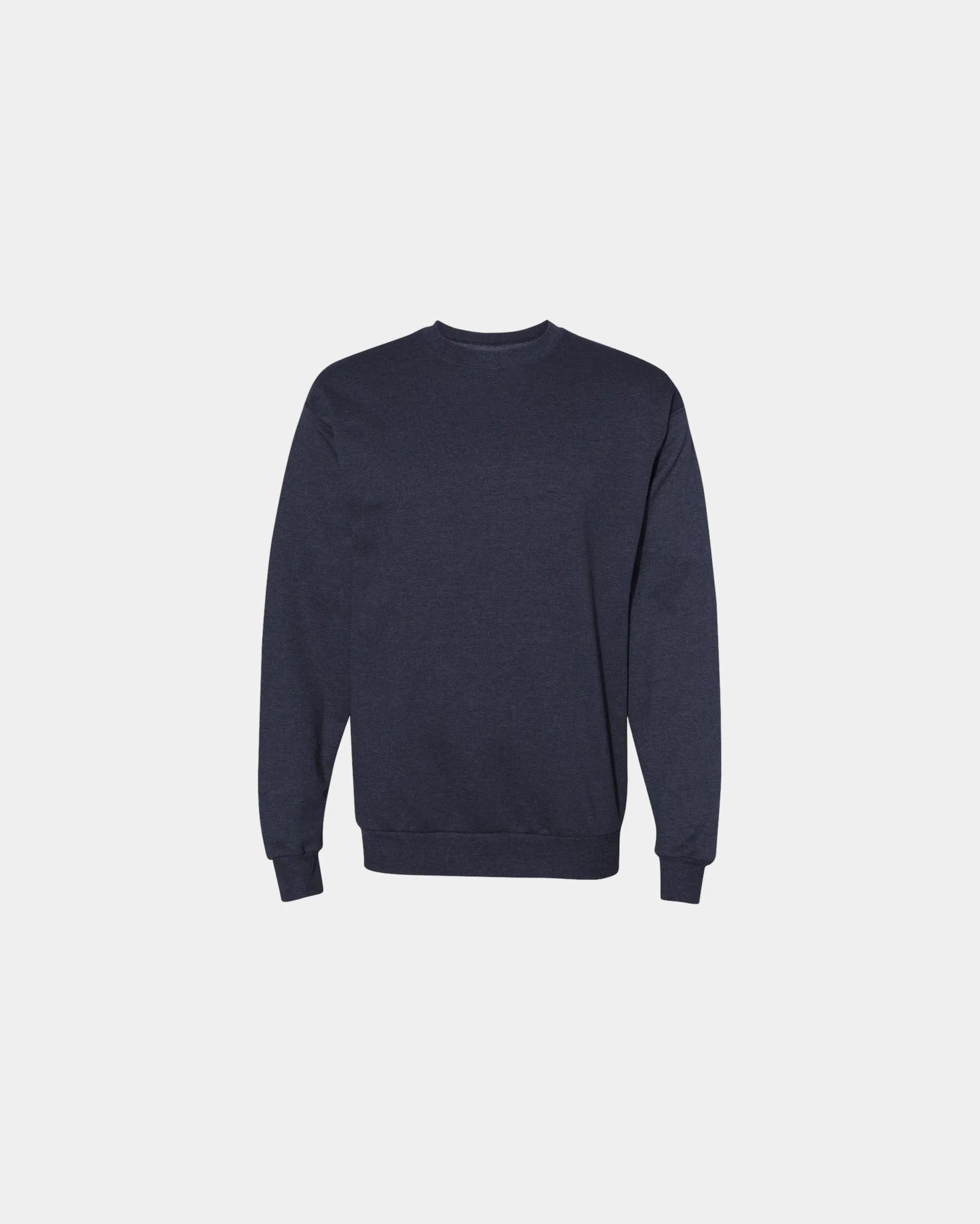 Custom midweight cotton-blend crewneck sweatshirt - Heather Navy