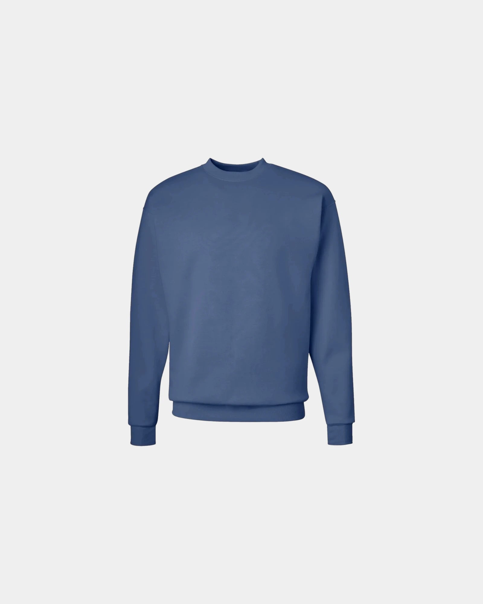 Custom midweight cotton-blend crewneck sweatshirt - Denim Blue