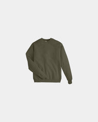Custom midweight cotton-blend crewneck sweatshirt - Fatigue Green