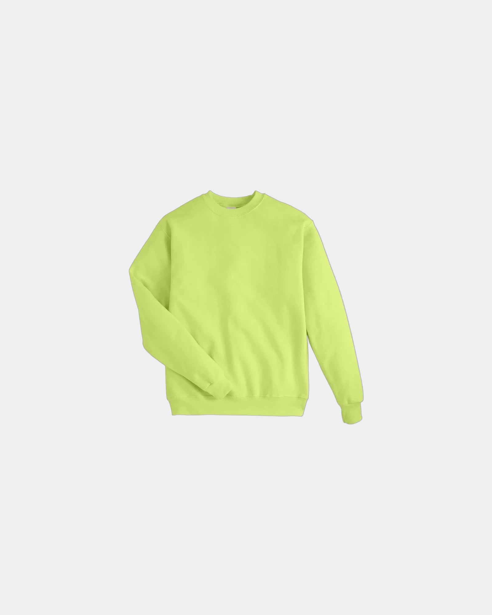 Custom midweight cotton-blend crewneck sweatshirt - Safety Green