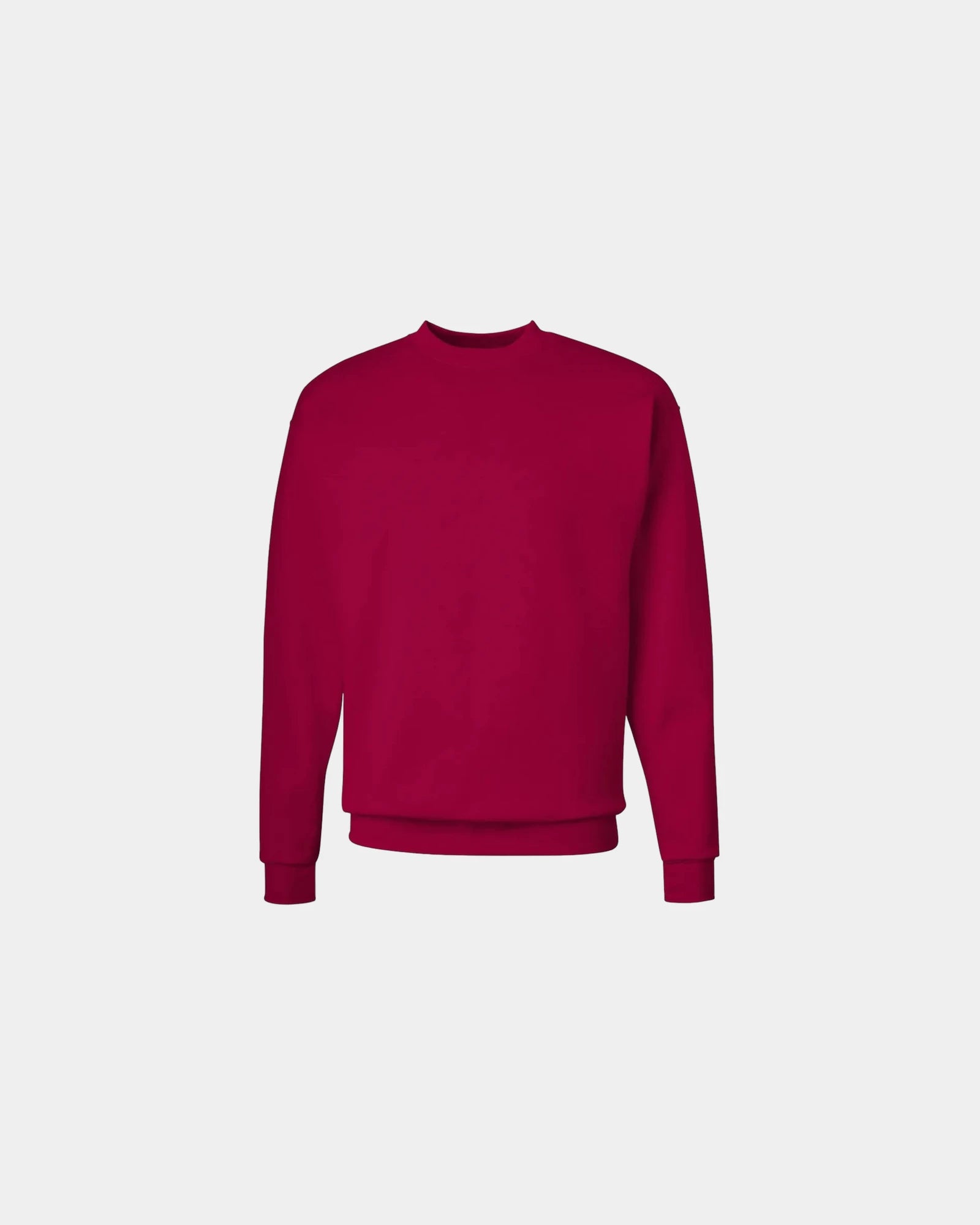 Custom midweight cotton-blend crewneck sweatshirt - Deep Red
