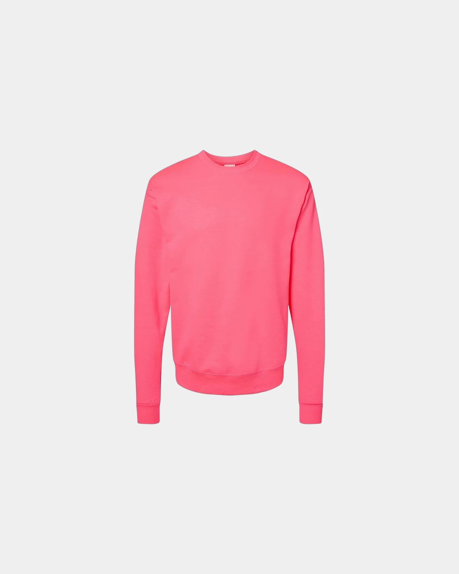 Custom midweight cotton-blend crewneck sweatshirt - Safety Pink