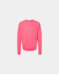Custom midweight cotton-blend crewneck sweatshirt - Safety Pink