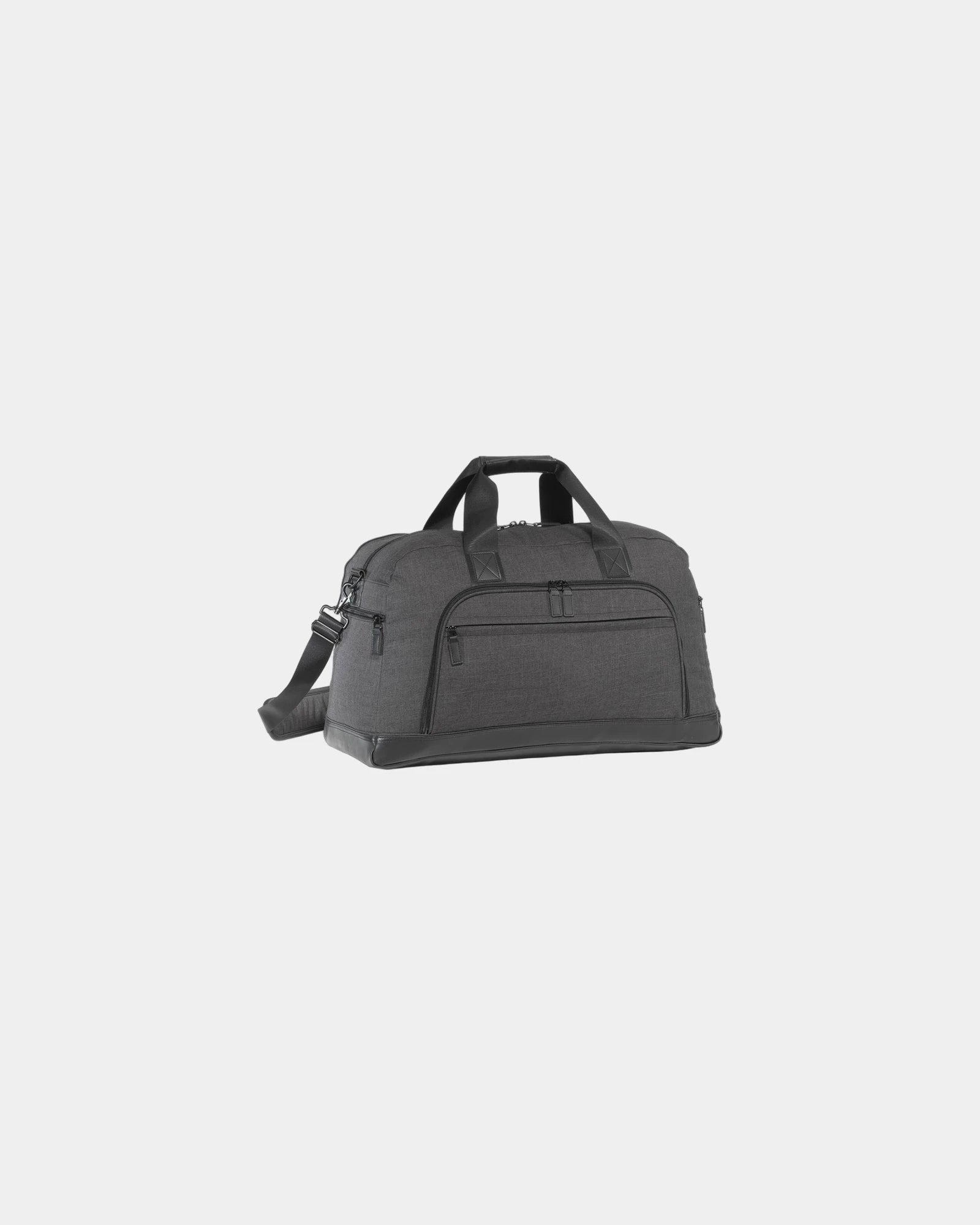 Custom polyester travel duffel bag - Charcoal Heather-Black