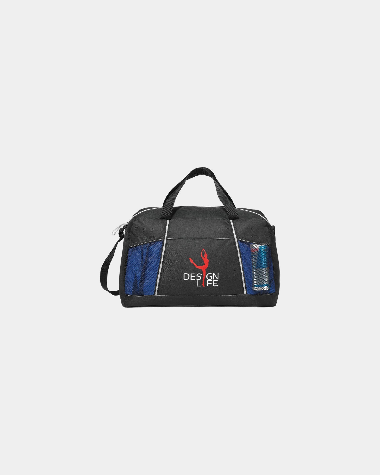 Custom 600D polyester sport duffel bag, 18" x 9" x 11" - 6
