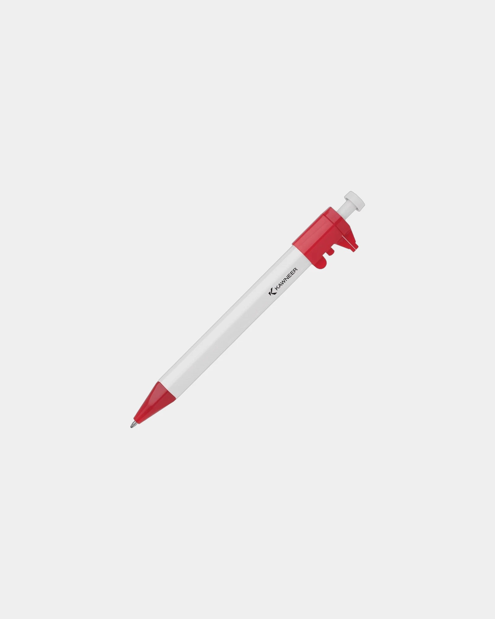 Custom ruler pen with built-in measuring scale - White-Red