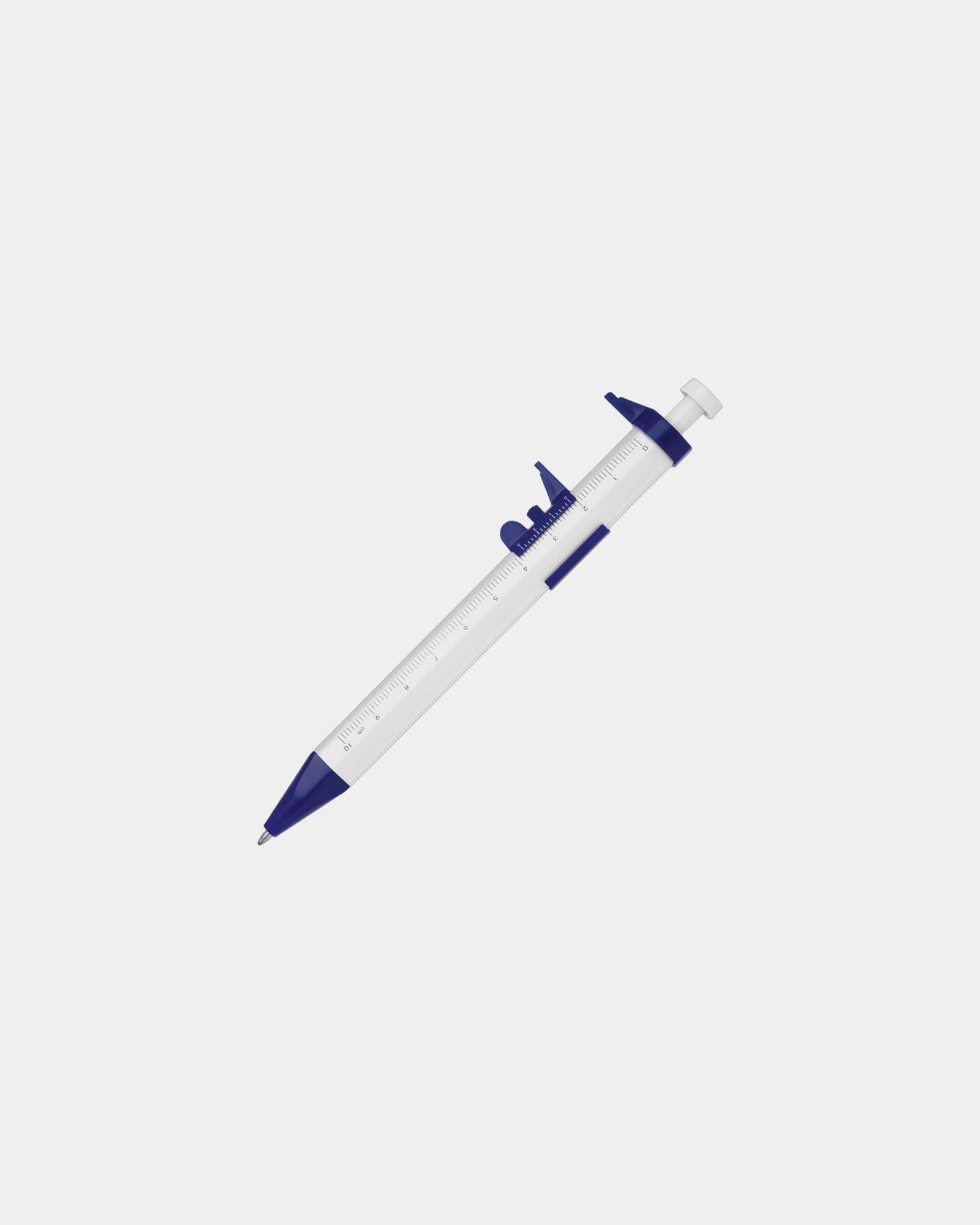Custom ruler pen with built-in measuring scale - White-Blue