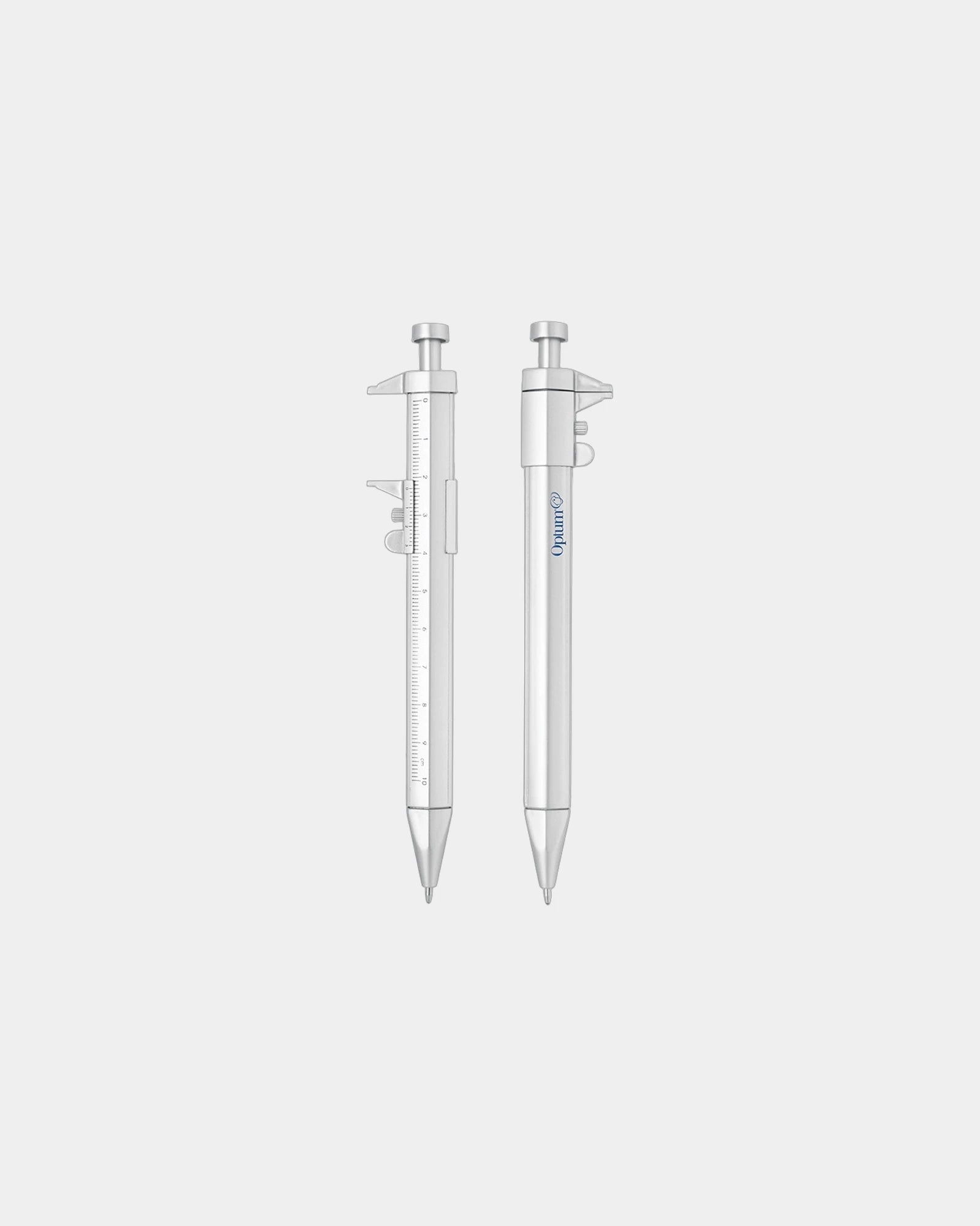Custom ruler pen with built-in measuring scale - Silver