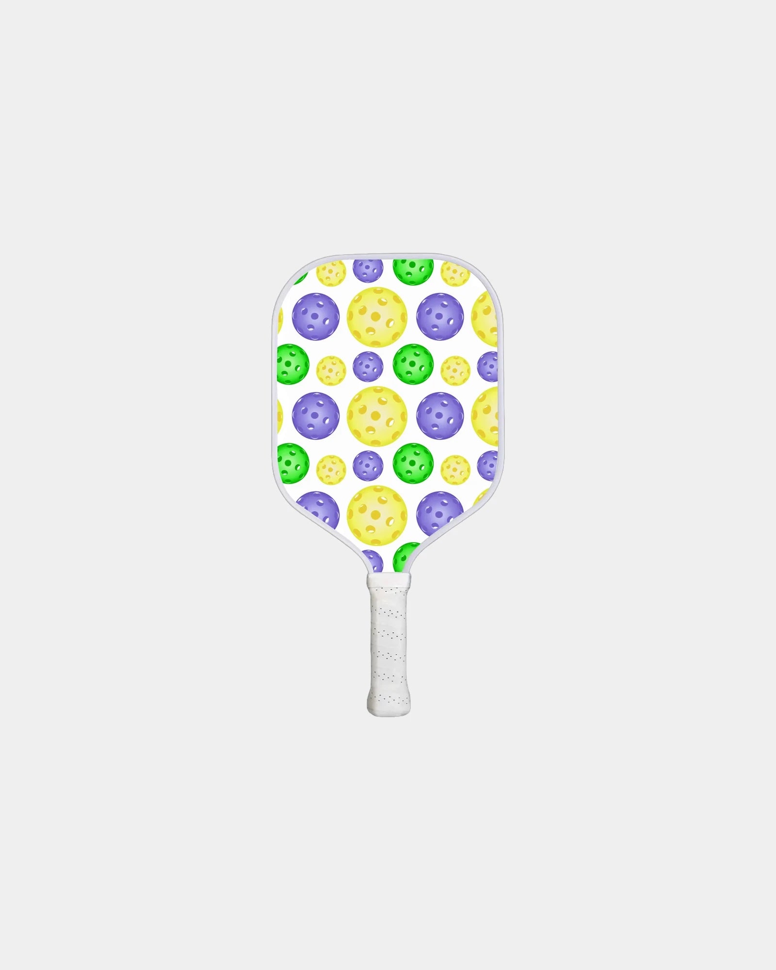 Custom carbon fiber pickleball paddle & ball set - White