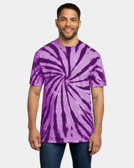 Custom tie-dye cotton tee for teams and events - Purple