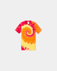 Custom tie-dye cotton tee for teams and events - Blaze Rainbow