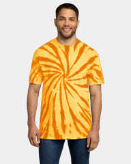 Custom tie-dye cotton tee for teams and events - Gold