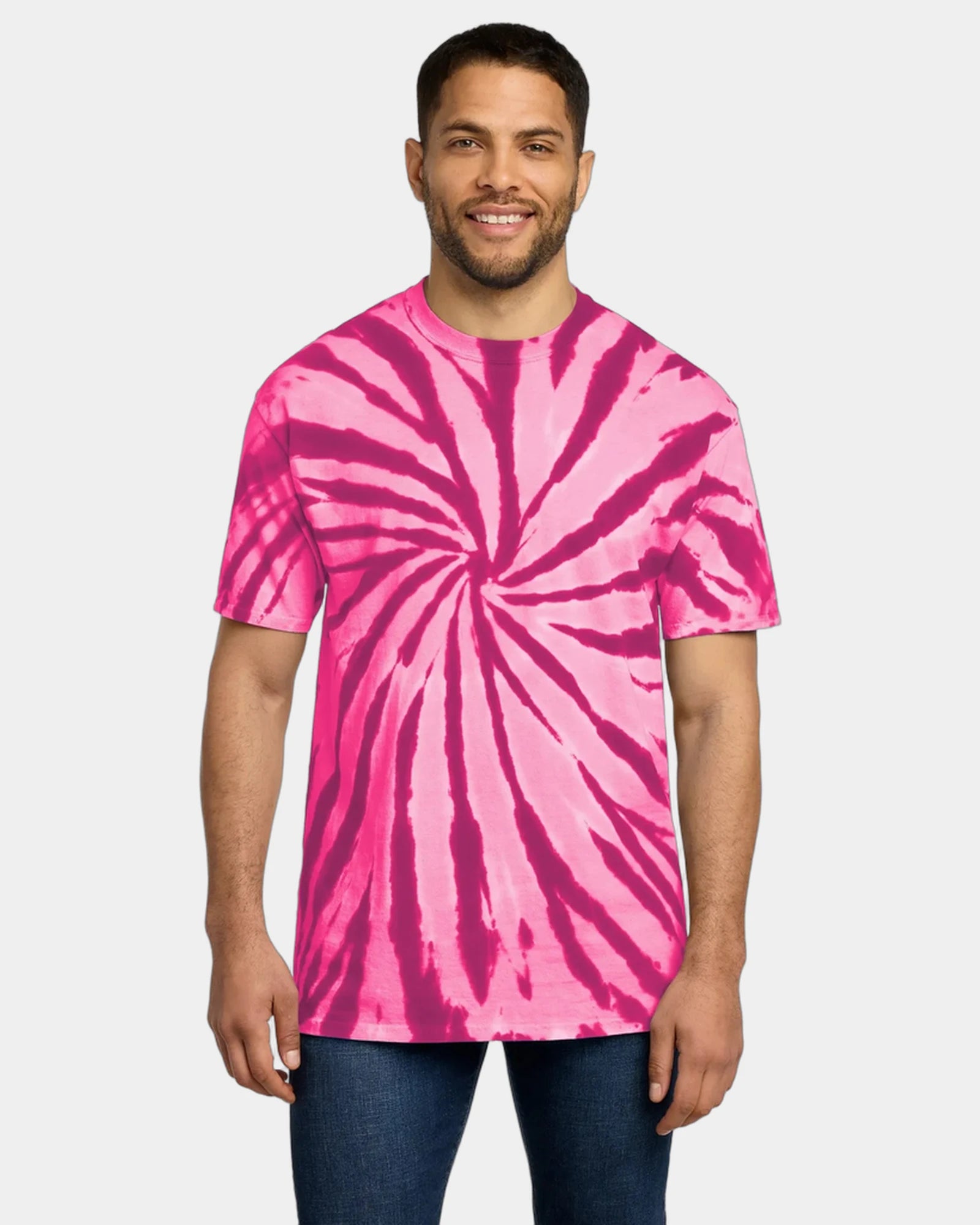 Custom tie-dye cotton tee for teams and events - Pink