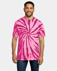 Custom tie-dye cotton tee for teams and events - Pink