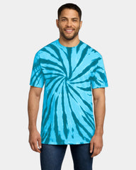 Custom tie-dye cotton tee for teams and events - Turquoise