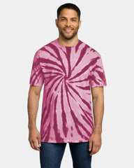 Custom tie-dye cotton tee for teams and events - Maroon