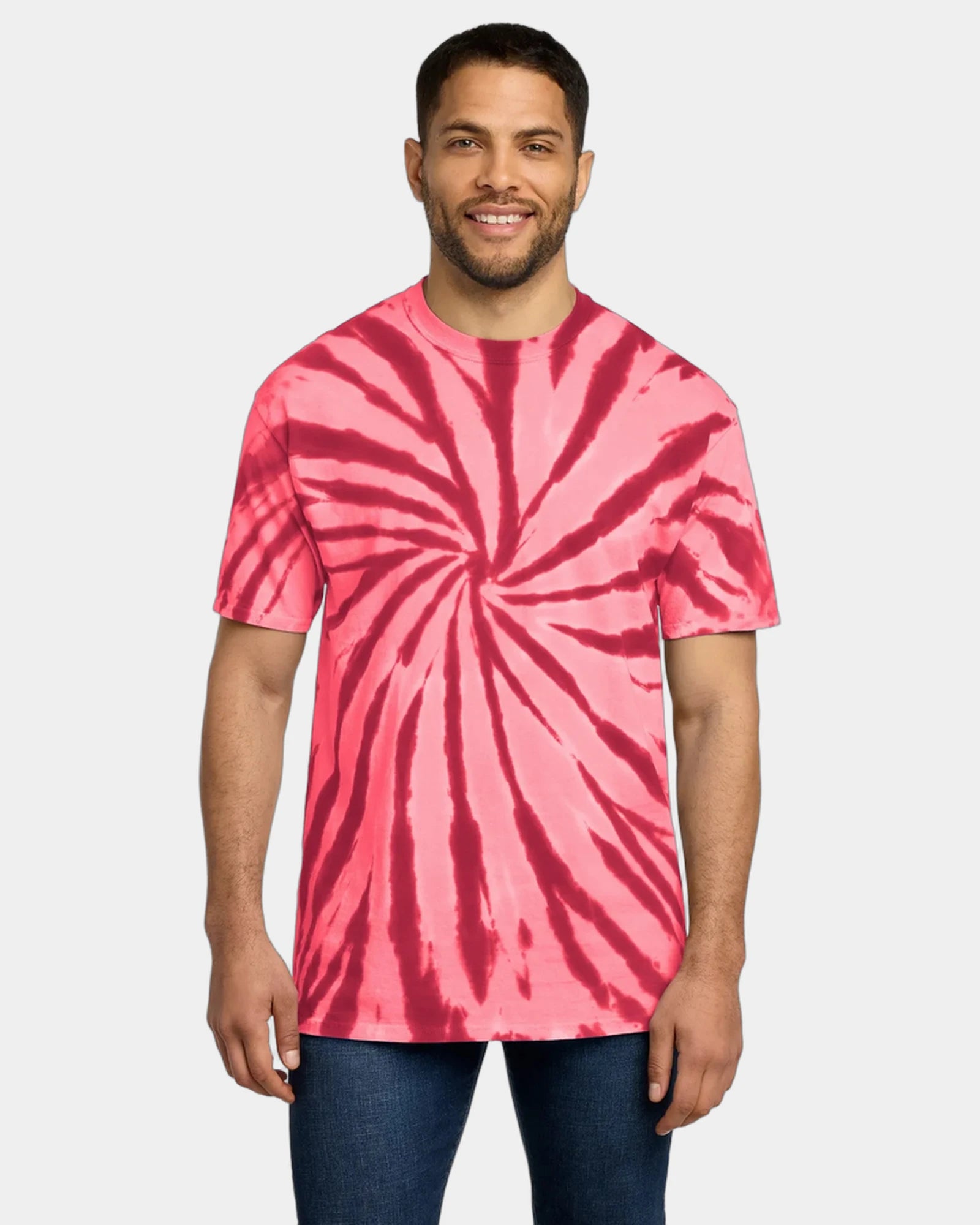 Custom tie-dye cotton tee for teams and events - Red