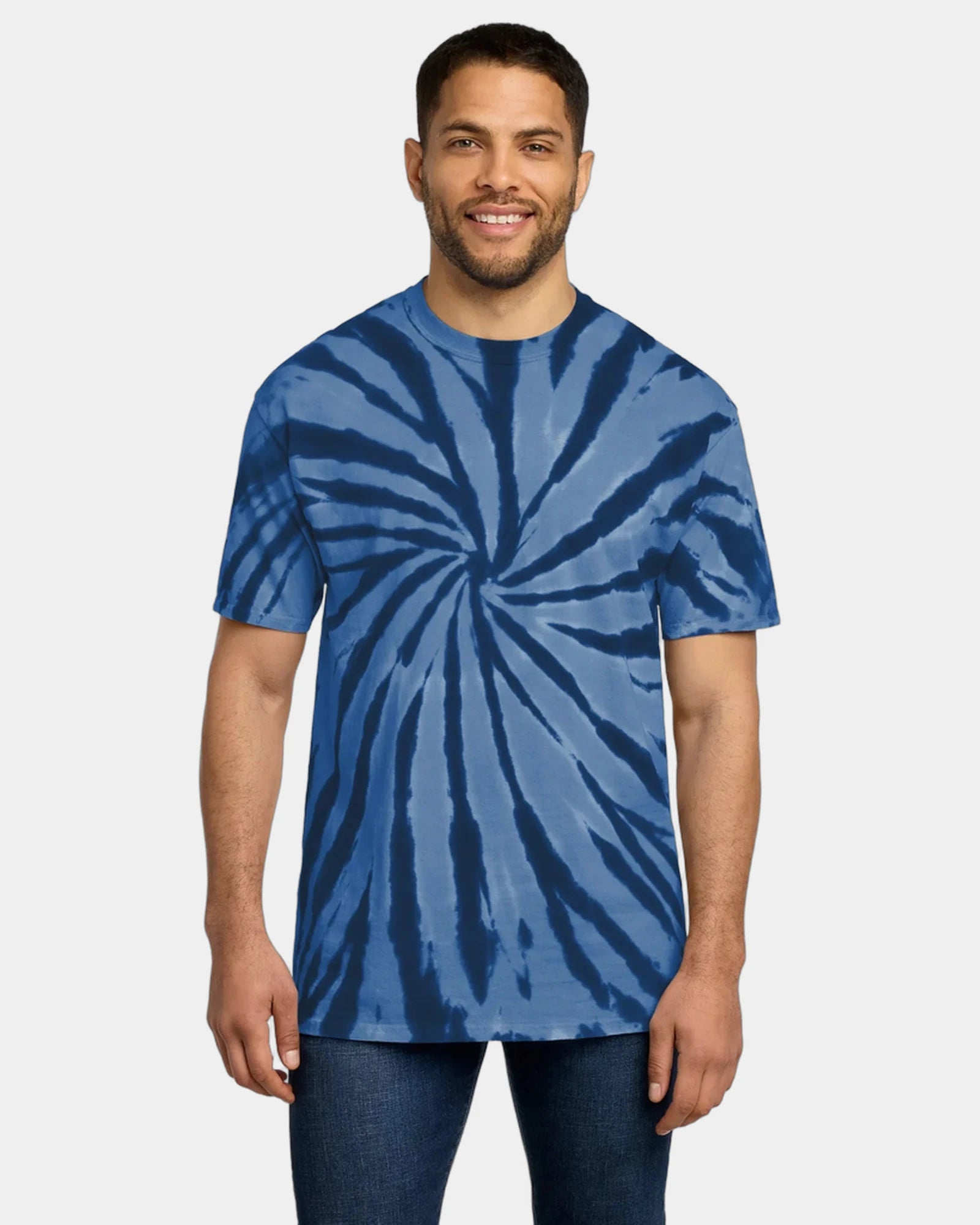 Custom tie-dye cotton tee for teams and events - Navy