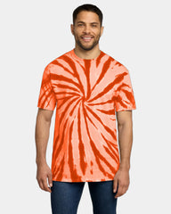 Custom tie-dye cotton tee for teams and events - Orange