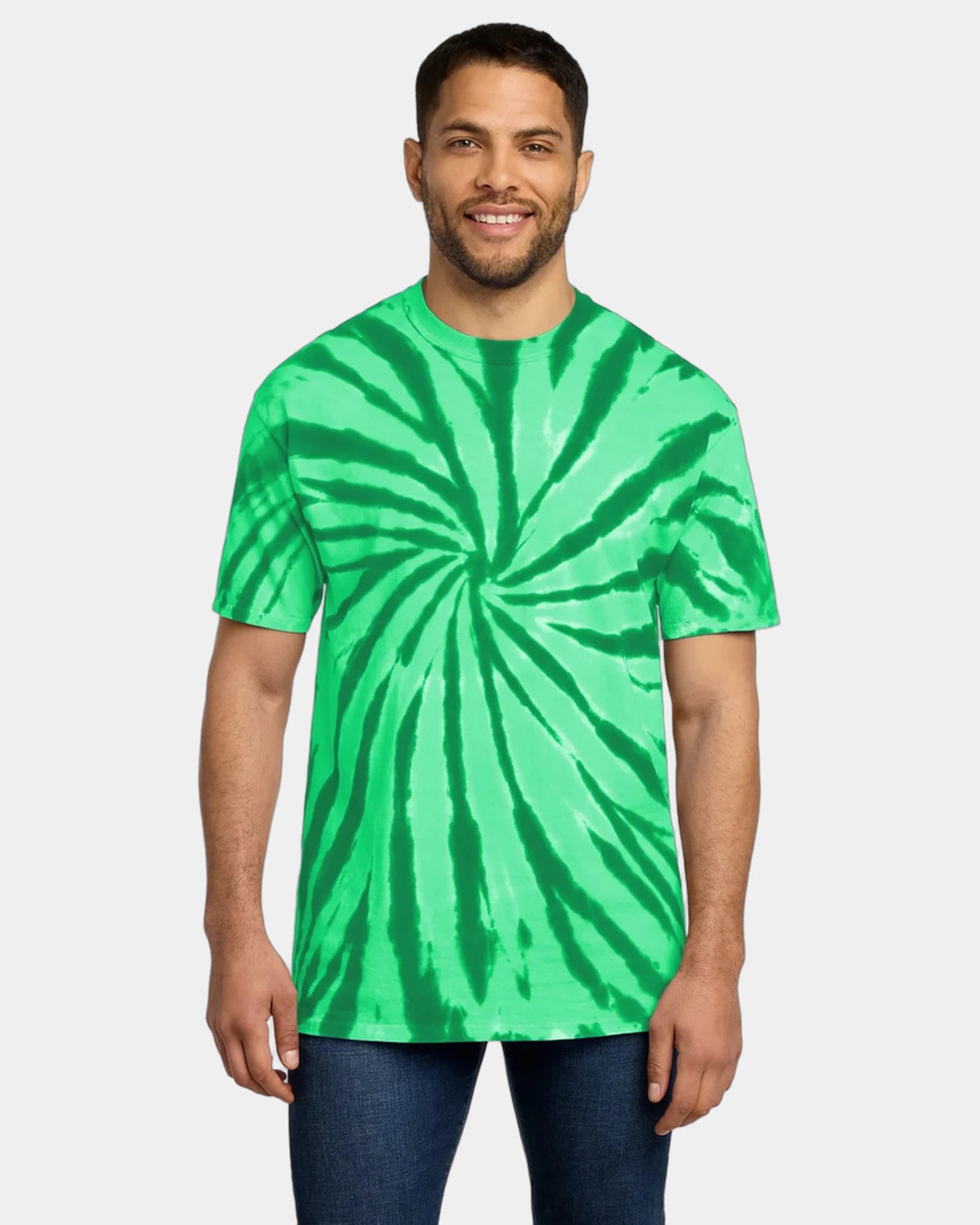 Custom tie-dye cotton tee for teams and events - Kelly