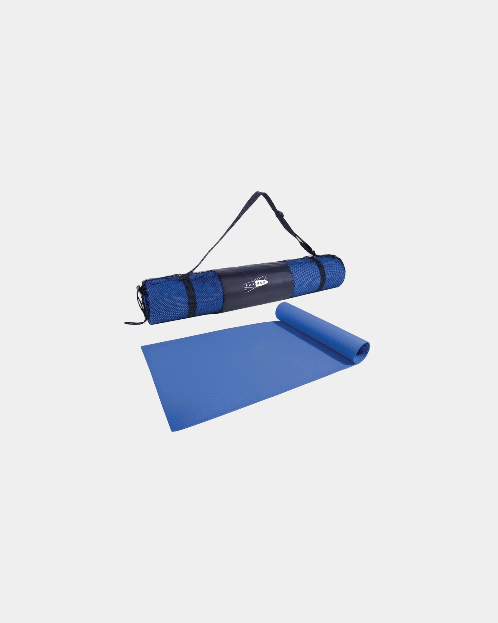 Custom PVC yoga mat with carrying case 68" x 24" - Blue