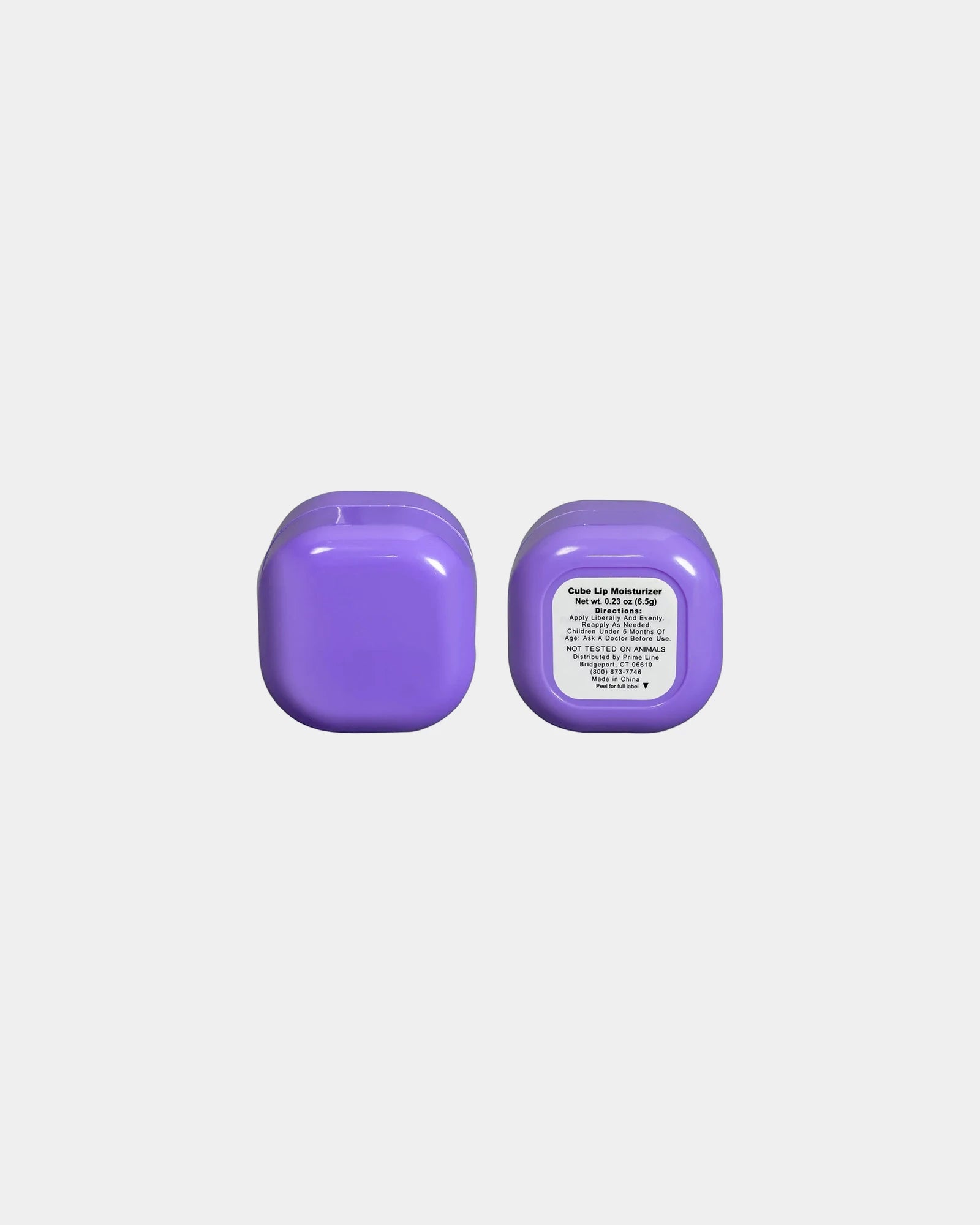 Custom vanilla cube lip balm moisturizer, ABS plastic - Purple