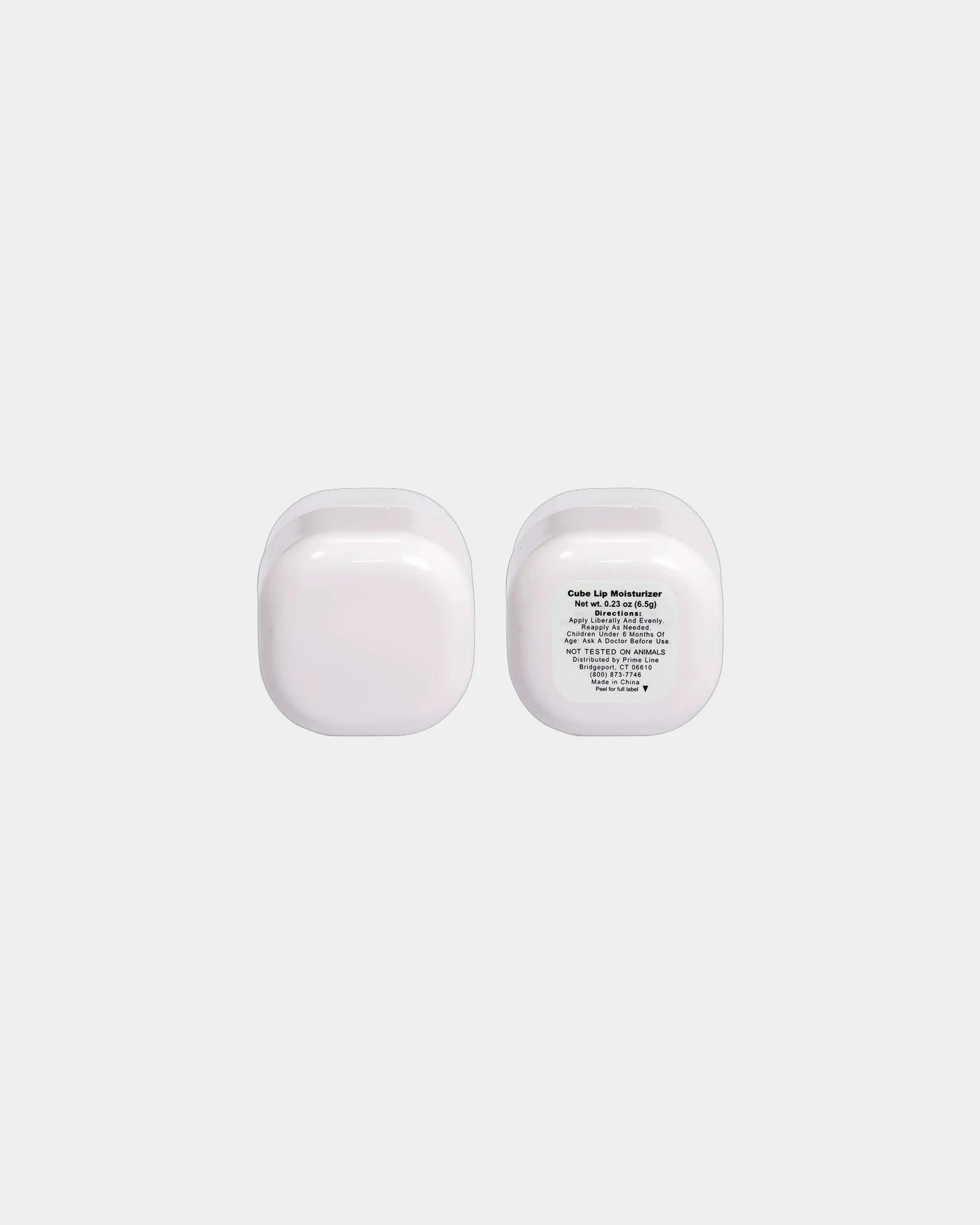 Custom vanilla cube lip balm moisturizer, ABS plastic - White