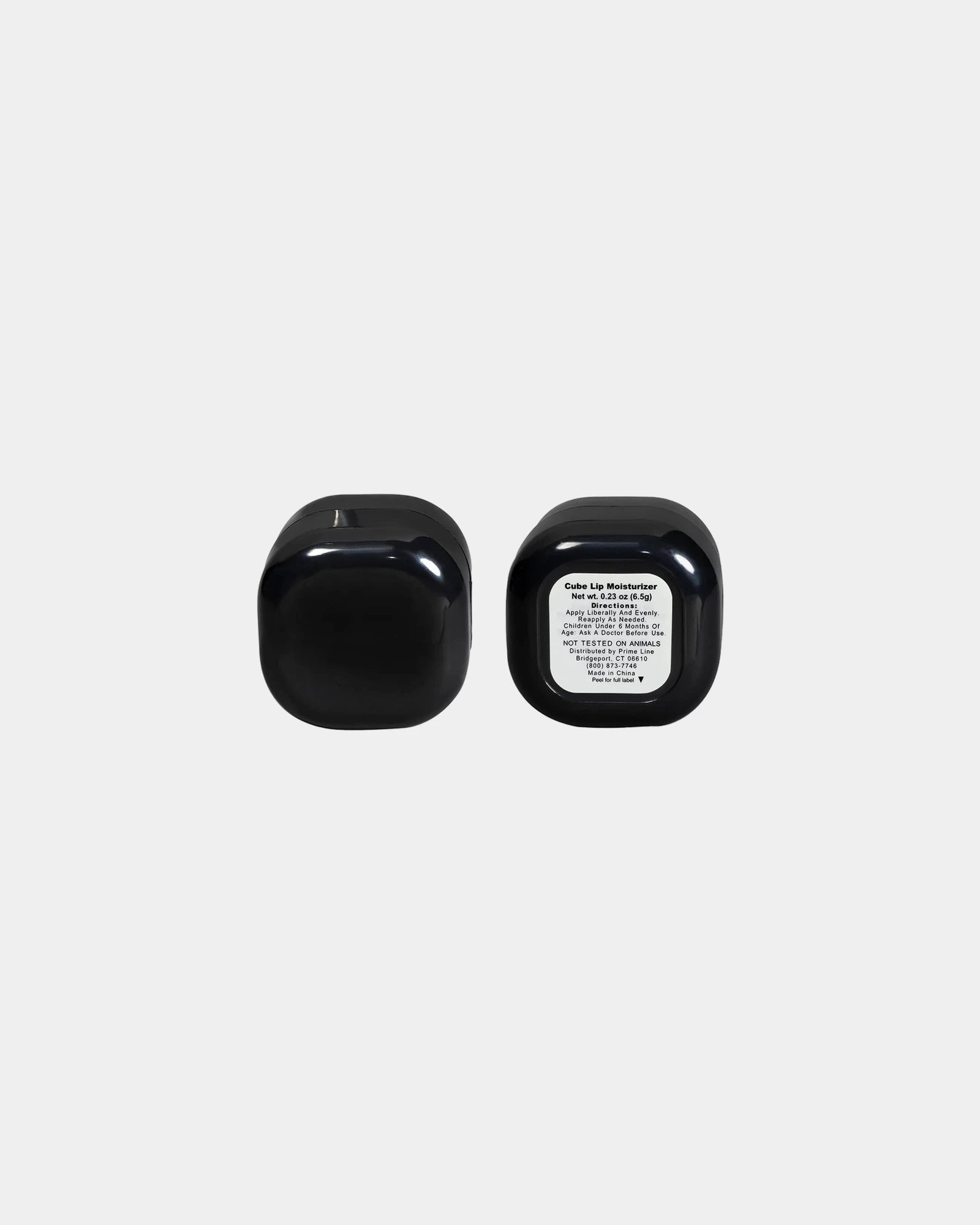 Custom vanilla cube lip balm moisturizer, ABS plastic - Black