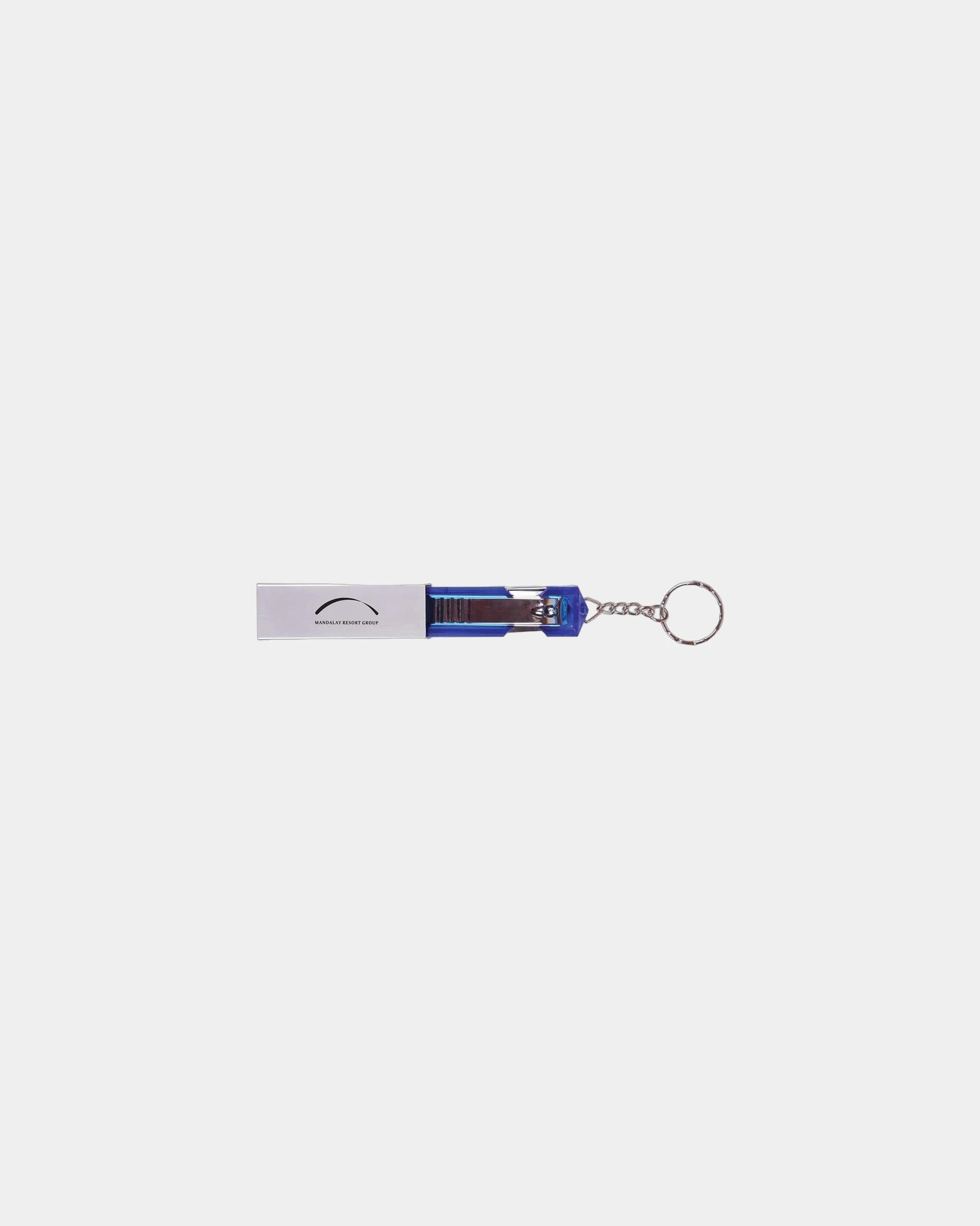 Custom 4-piece ABS plastic manicure set to-go - Translucent Blue