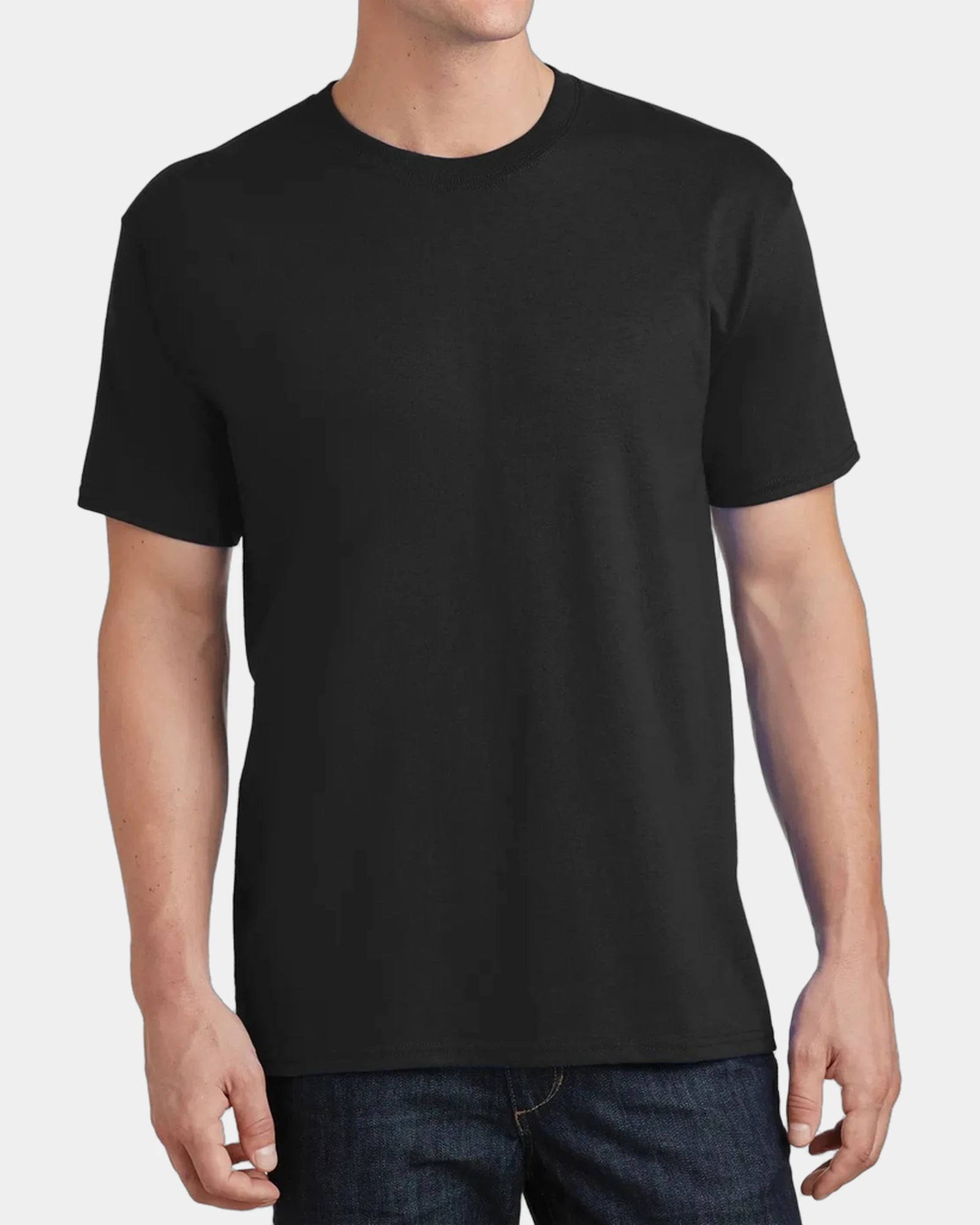Custom cotton core T-shirt with tag-free label - Jet Black